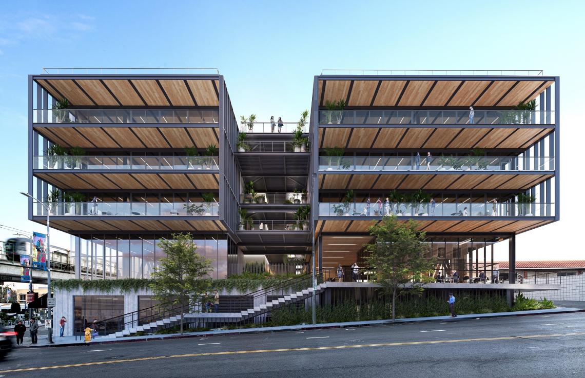 Cross-laminated timber panels arrive at new Chinatown office